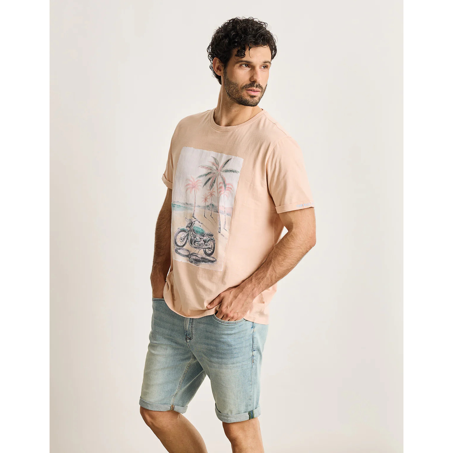 Camiseta Manga Corta Rosa - Motodean