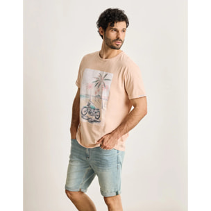 Camiseta Manga Corta Rosa - Motodean