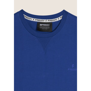 T-shirt Regular con Scollo girocollo e logo in tono colore