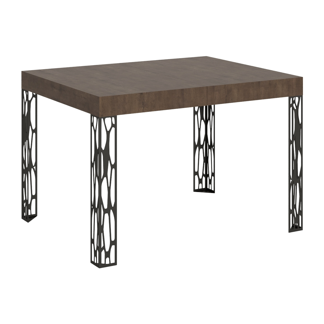 Table extensible 80x120/204 cm Ghibli Noyer cadre Anthracite