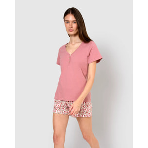 Pigiama corto cotone amazonas rosa