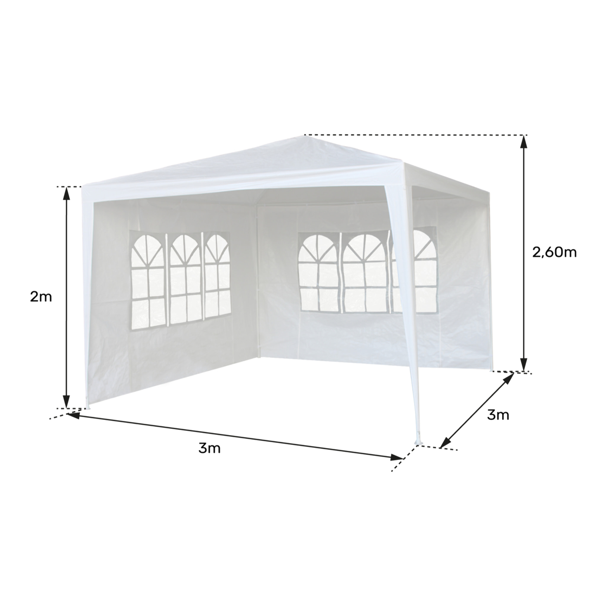 Tente de réception 3 × 3m TRAMONTANE