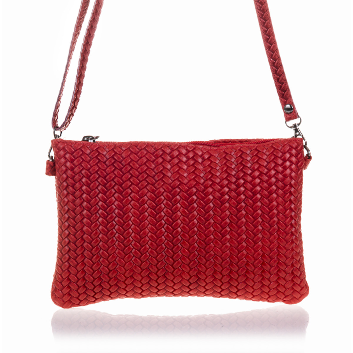 Oleggio Bolso bandolera Mujer.Piel auténtica Gamuza Grabado Espiga