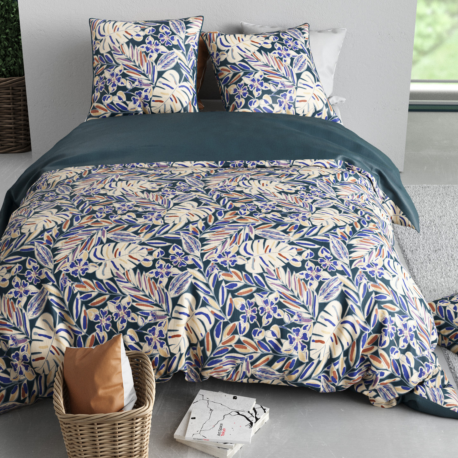 Parure Housse De Couette 3pcs 100% Coton 57 Fils NOUK