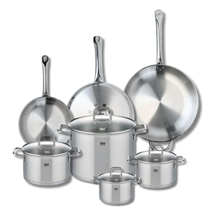 Ensemble de 3 Poêles de cuisson 24, 28 et 32 cm et 4 faitouts 14, 16, 20 et 26 cm Elo Profi Citrin
