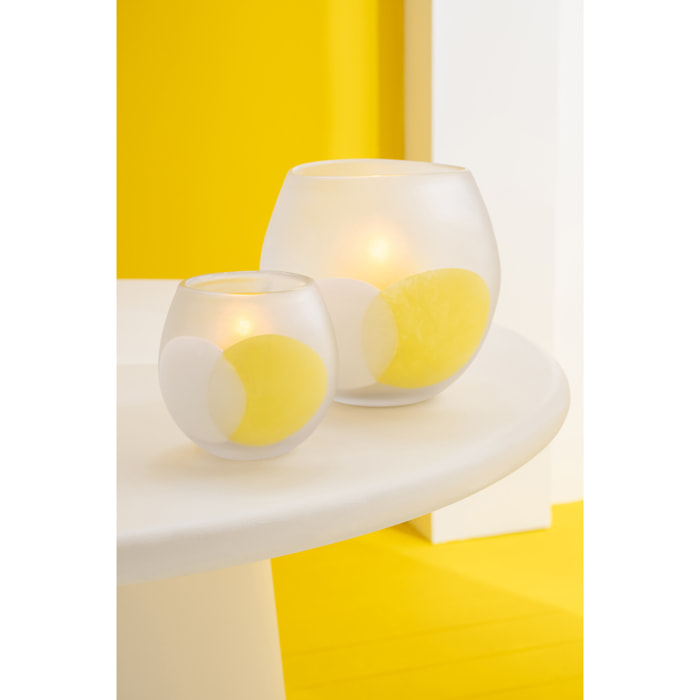 J-Line Photophore Balle - verre - blanc/jaune - large