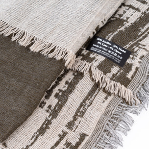 Foulard sciarpa design lineare doppio risvolto modal e lana. Made in Italy.