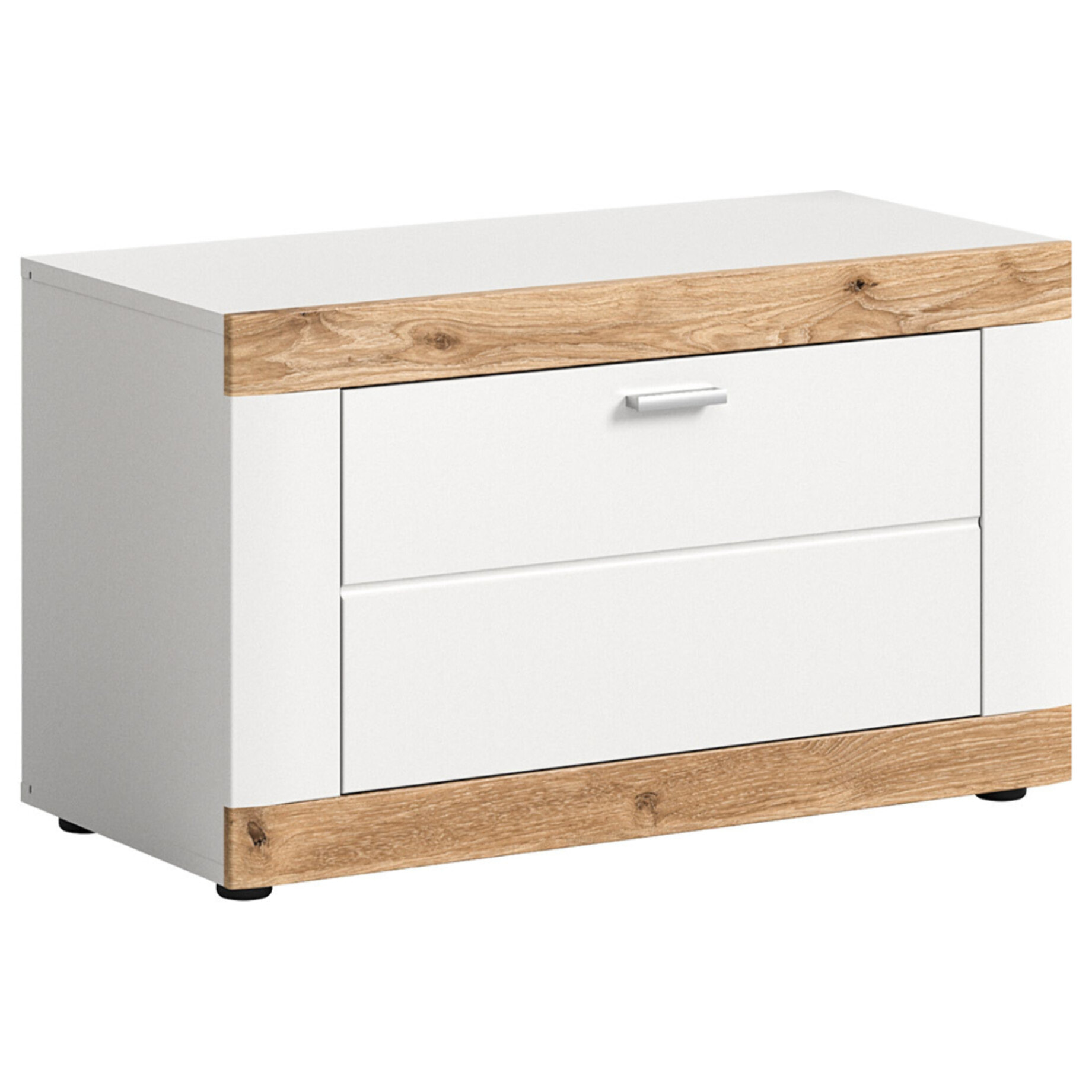 Coventry - meuble à chaussures - blanc et bois - 80x47 cm - Bois / Blanc