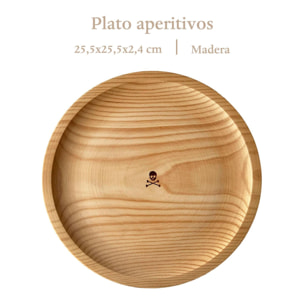 Plato de madera aperitivos ø25,5cm scalpers home