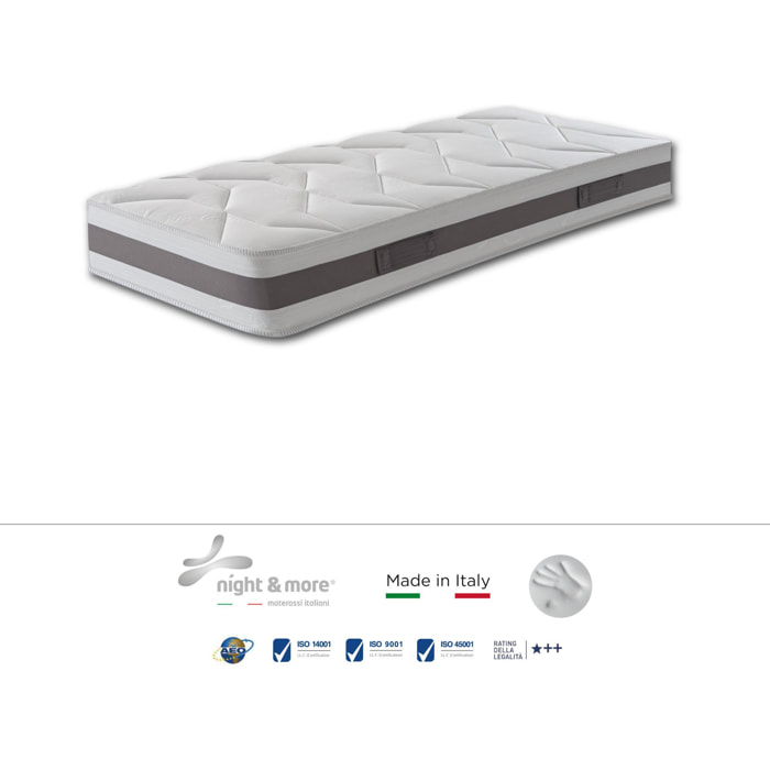 Combinazione: Materasso ''Sogno'' 1cm memory foam H18 cm 90x200 con guanciale Aloe vera