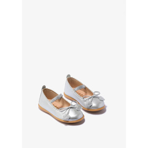 Bailarinas metalizadas plateadas para bebé