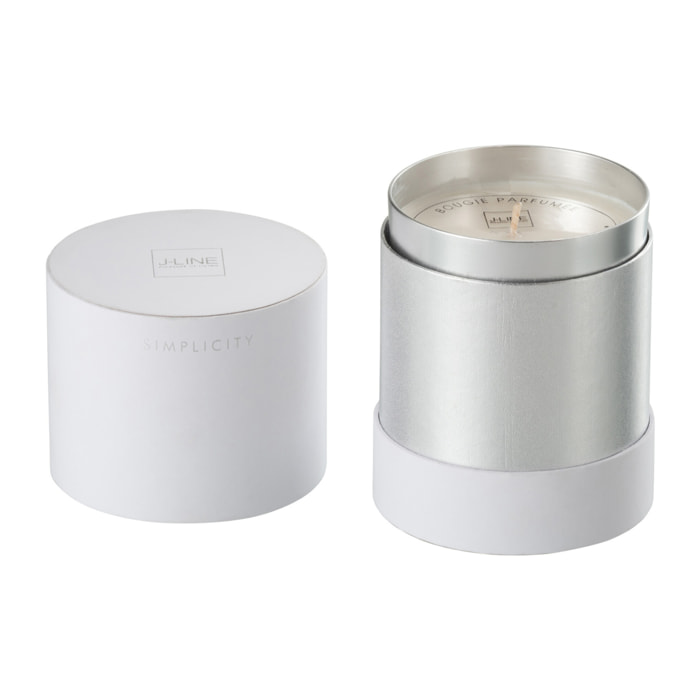 J-Line bougie parfumée Simplicity Cire - blanc/argent - 70H