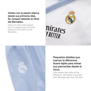 Set Regalo 5 Pcs 100% Alg  T 0-6 m Mod Real Madrid Azul