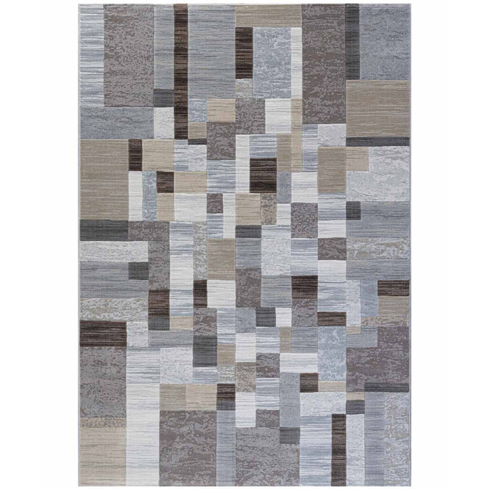 Tappeto Disegno Geometrico Grigio Beige