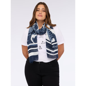 Fiorella Rubino - Foulard con estampado de letras - Azul