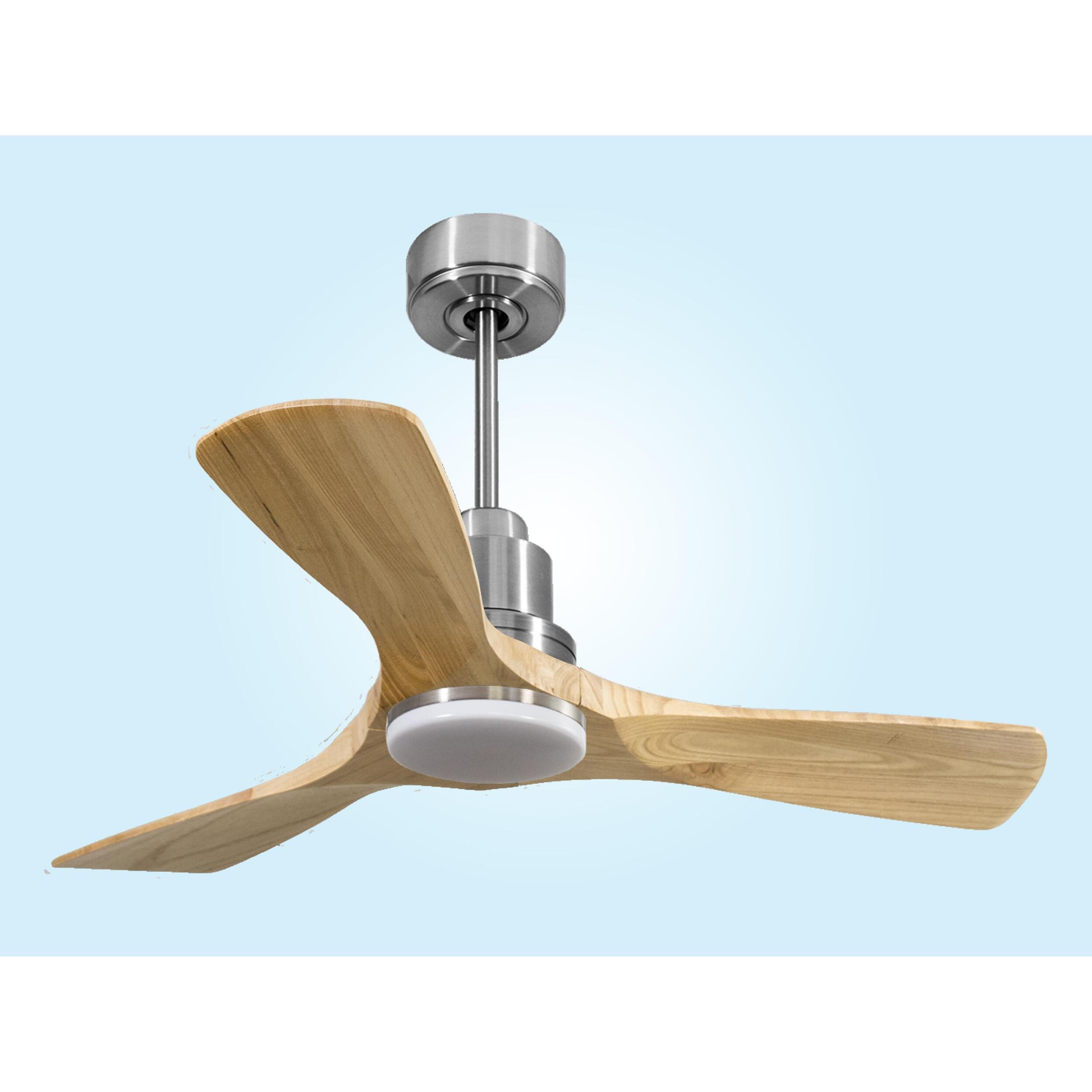 Ventilateur de plafond Réversible  Thermostat Dimmable Wifi Moteur à courant continu Toits en pente Télécommande Lumière à trois tons Hypersilence Mémoire