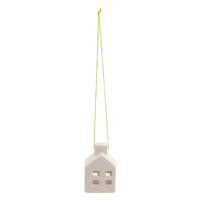 Sujet céramique maison H.6cm blanc