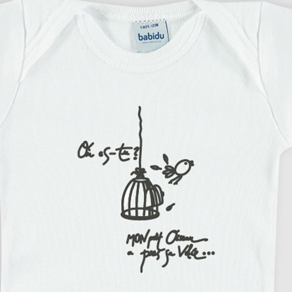 Body M/C Bordado 1X1 Blanco Talla 1