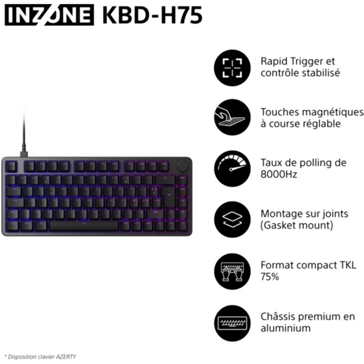 Clavier gamer SONY INZONE KBD-H75