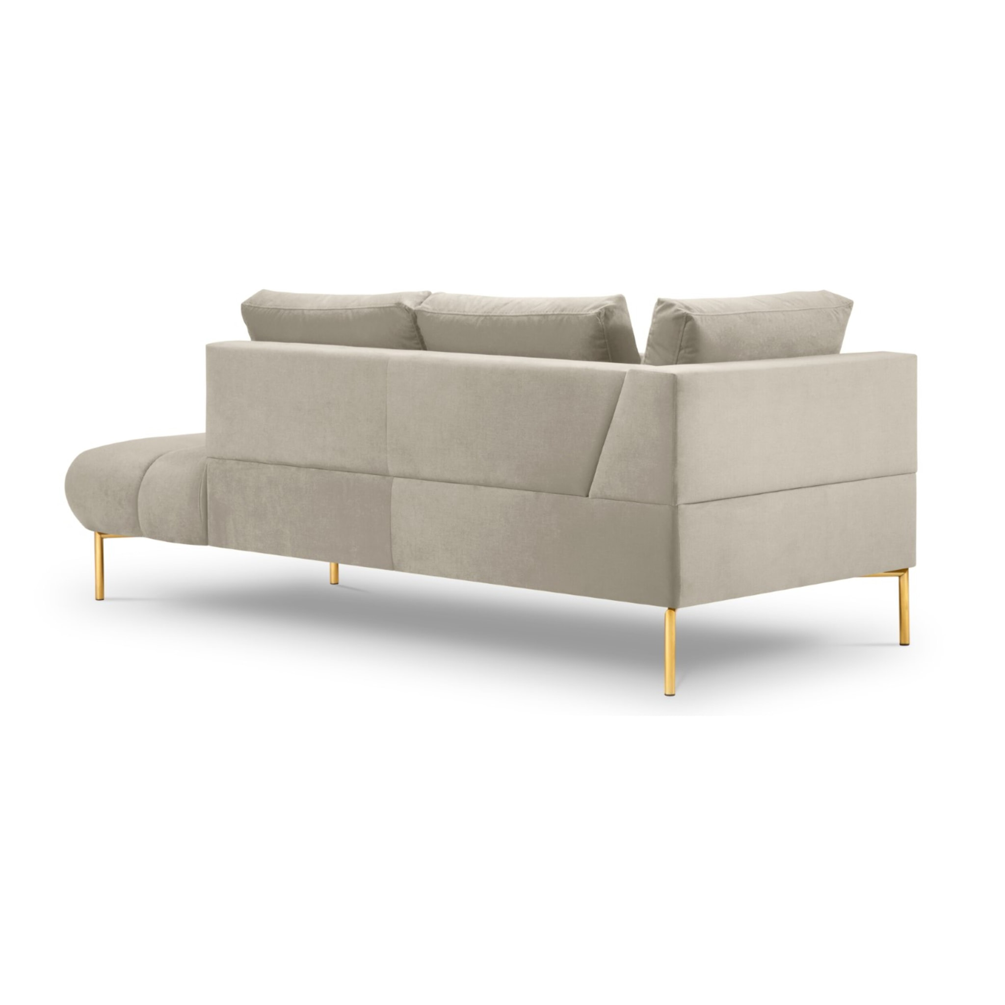 Méridienne droite "Hastings" 2 places en velours beige
