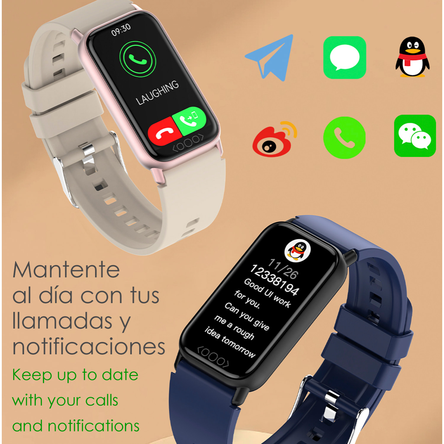 DAM Brazalete inteligente TK72 con temperatura corporal; monitor de glucosa, ácido úrico, cardiaco y de tensión. 4,9x1,1x2,5 Cm. Color: Azul Oscuro