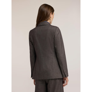 Motivi - Blazer tinto filo misto cotone - Grigio