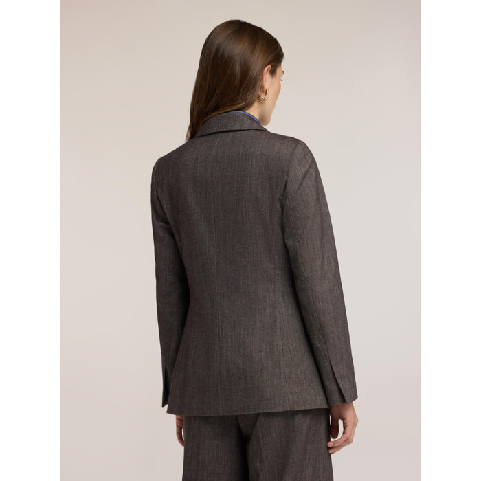 Motivi - Blazer tinto filo misto cotone - Grigio