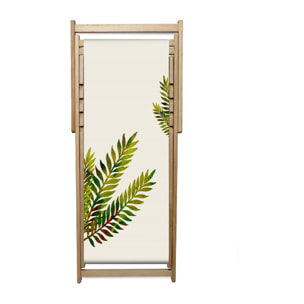 LONA - Chilienne de jardin en bois d'Eucalyptus avec motif feuille