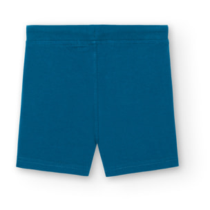 Bermudas bÃ¡sicas niÃ±o estampadas, azul Ã­ndigo