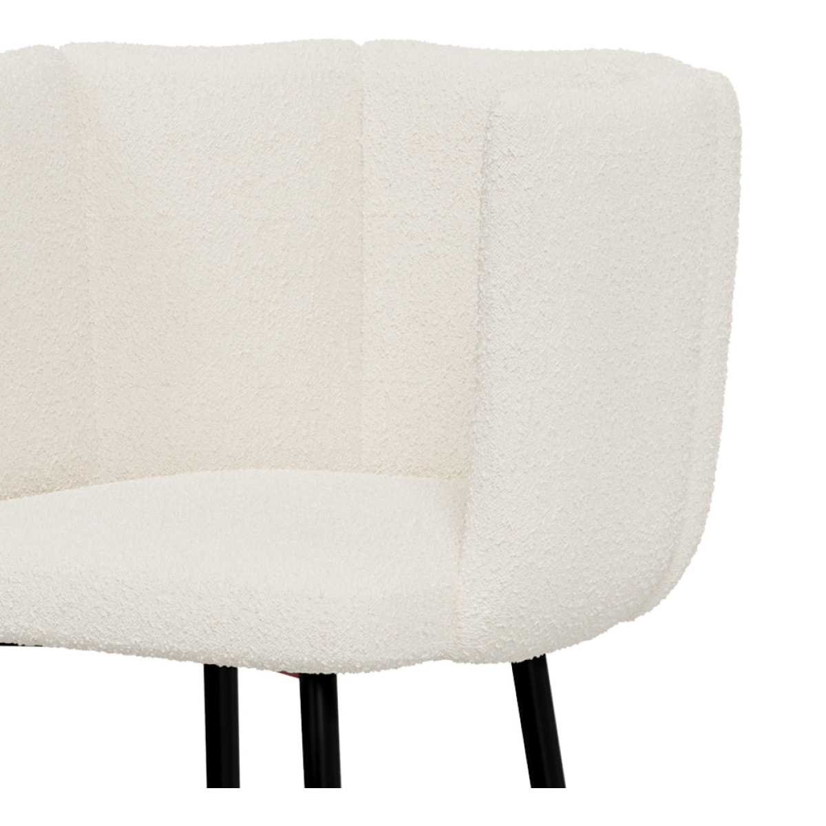 Chaise de bar Rosy en tissu bouclé beige 75 cm (lot de 2)