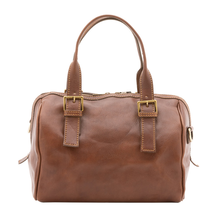 Borsa a bauletto  unisex In Vera pelle Made in Italy 29x27x13 cm