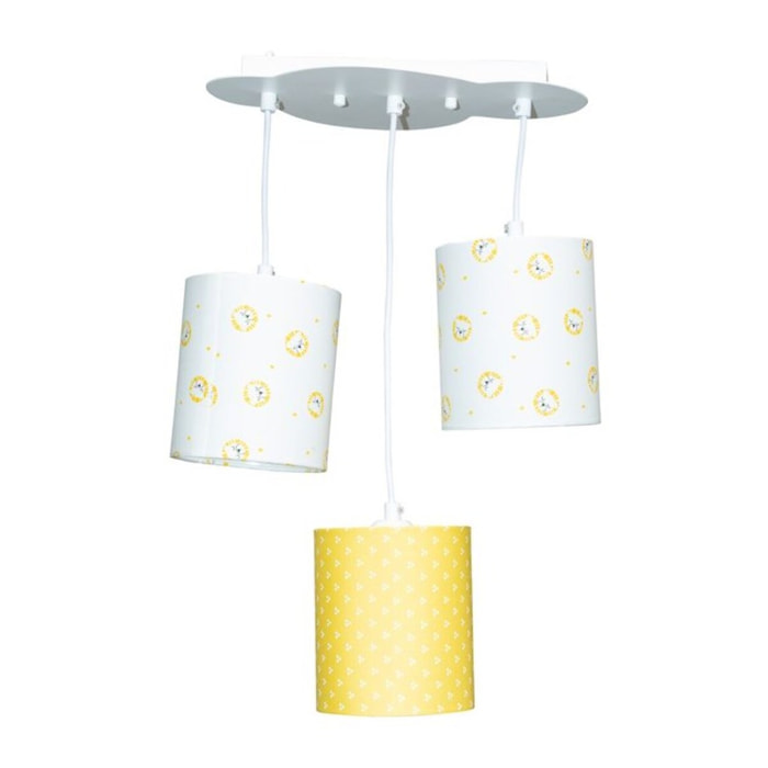 Suspension lumineuse en coton blanc