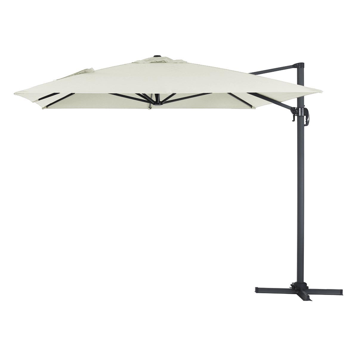 Parasol jardin déporté alu "Sun 4" 3 x 4 m - Ecru