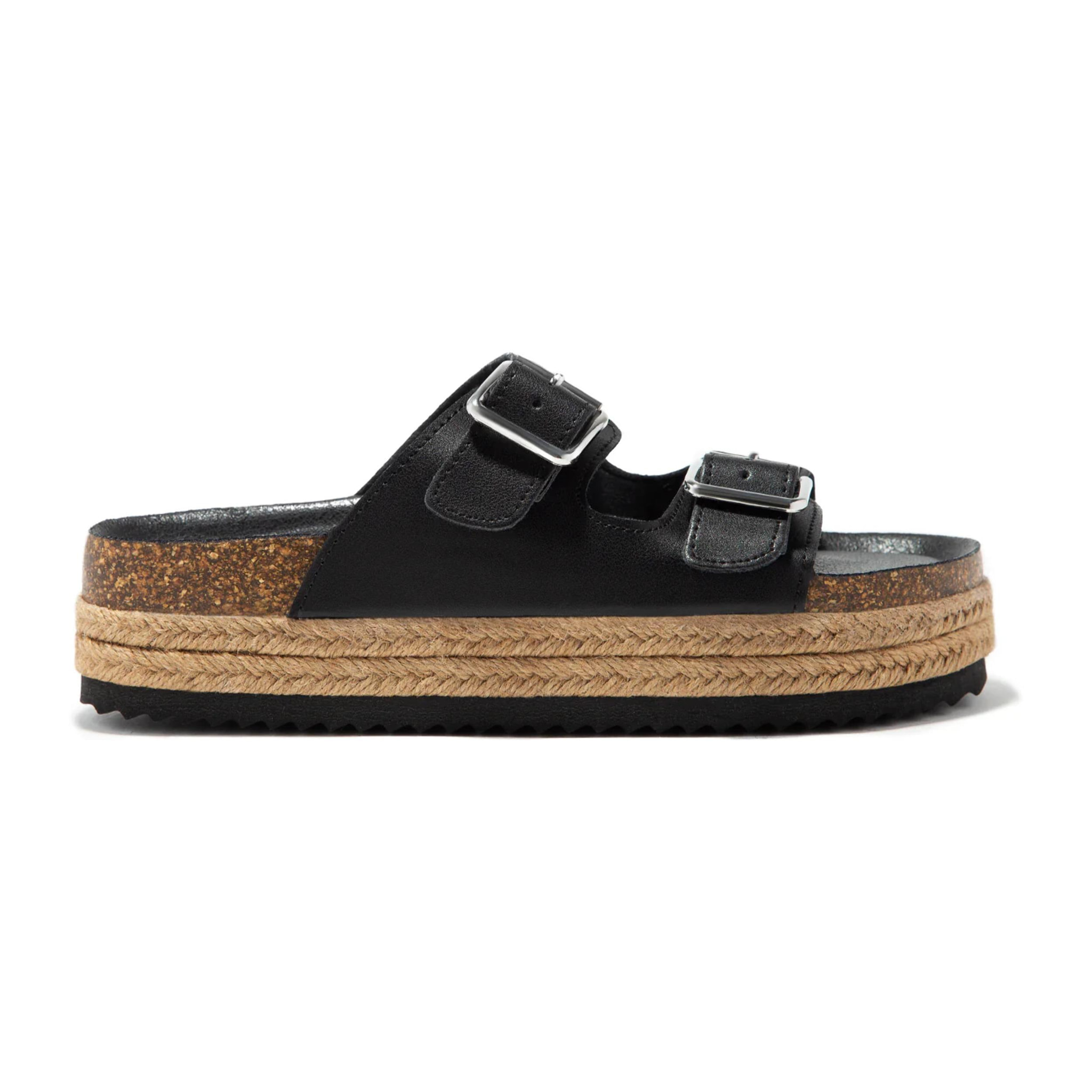 Sandalias Hebilla Plataforma Negro B&W