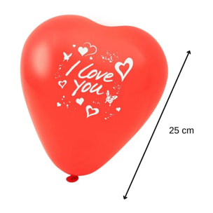 Lot de 5 ballons de baudruche cœur rouge avec inscription Fackelmann Nature