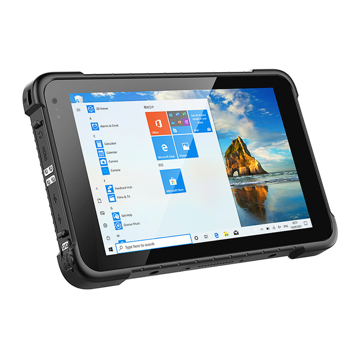 DAM Tablet robusto  WinPad W86 4G. Sistema operativo Windows 10 domestico. Schermo 8'' 1280x800px. Intel® HD. 4 GB di RAM + 64 GB. IP67, rinforzato. GPS. 22,8x1,6x14,5 cm. Colore nero
