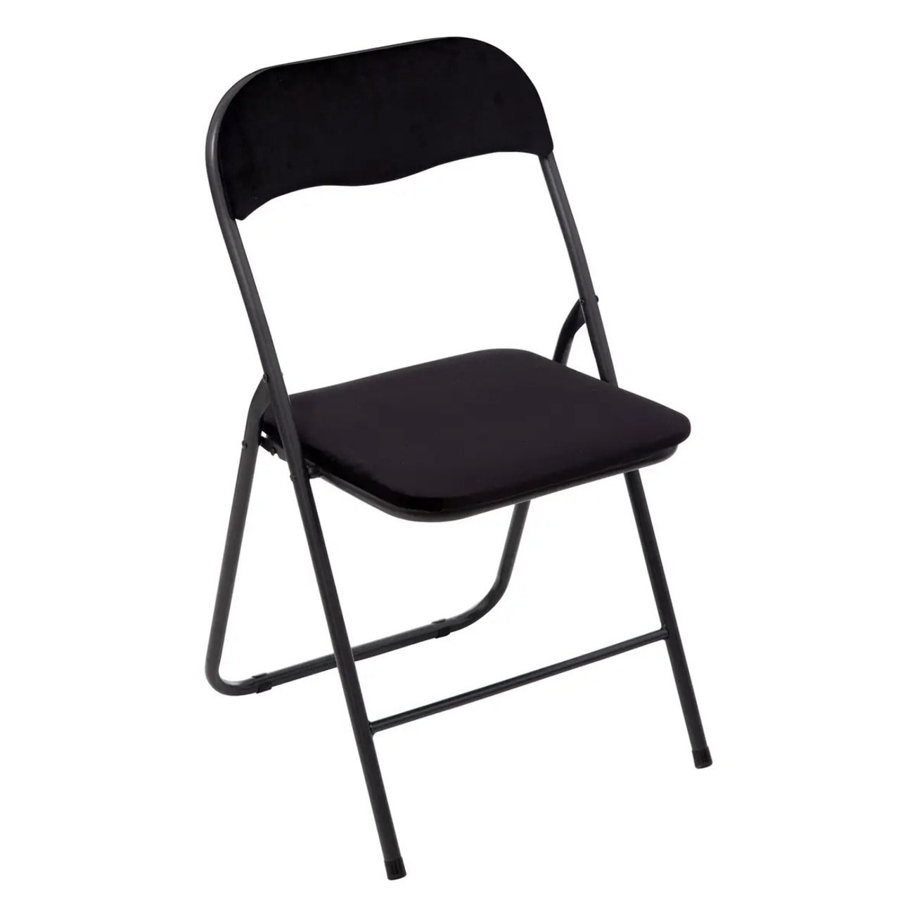 Chaise pliante en velours noir