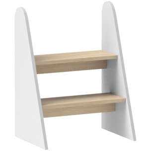 Taburete para Niños de 2 Peldaños Torre de Aprendizaje Escalera para Niños de +3 Años para Baño Cocina Librería Dormitorio Blanco