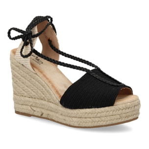 Sandalia de cuña de yute para mujer, comodas y elegantes, diseño moderno con cierre de cordones