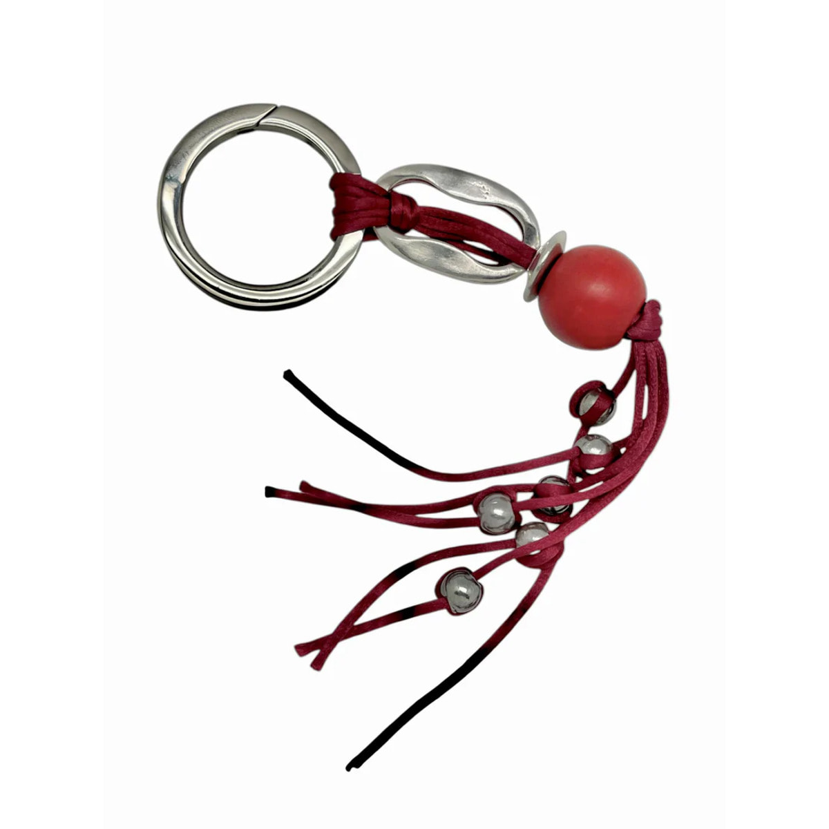 Cuelgabolso_llavero Kiss charms y bolas en rojo