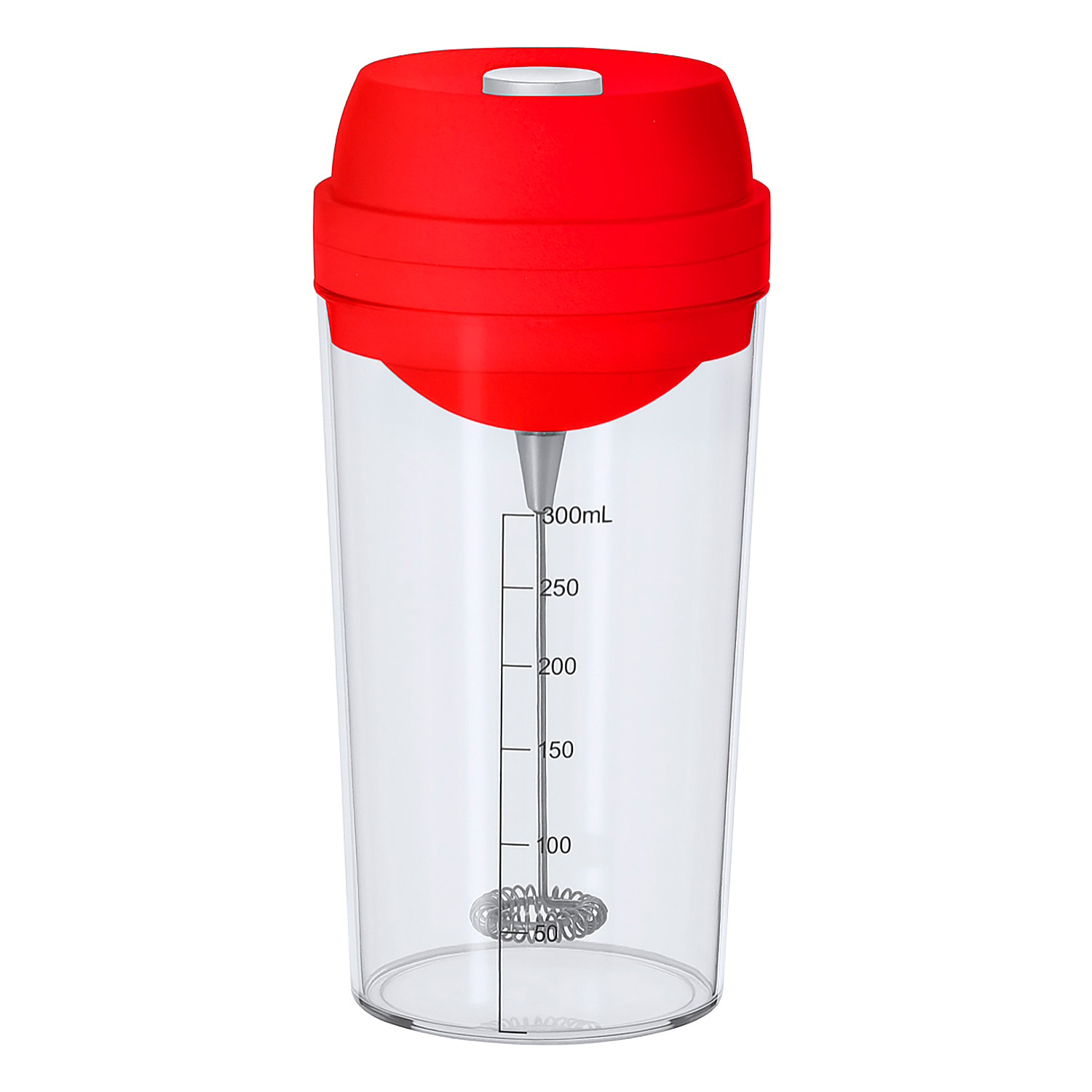 Vaso mezclador de 300 ml de capacidad. Con mezclador eléctrico en tapadera. Con dos velocidades y tapa ajustable. Incluye escala de medidas en el lateral.
