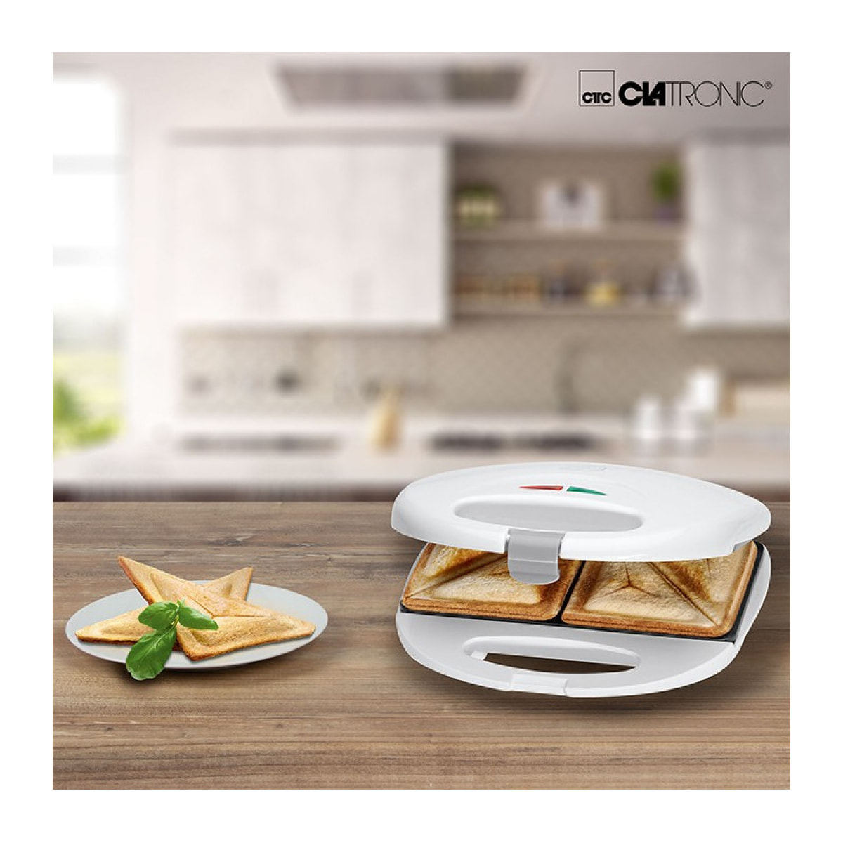 Appareil à Sandwich et Croque Monsieur Clatronic ST 3477 Blanc