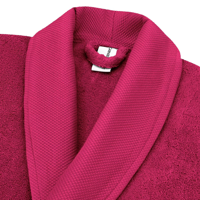 Peignoir pur coton 420 g/m² uni rose Elea fuchsia