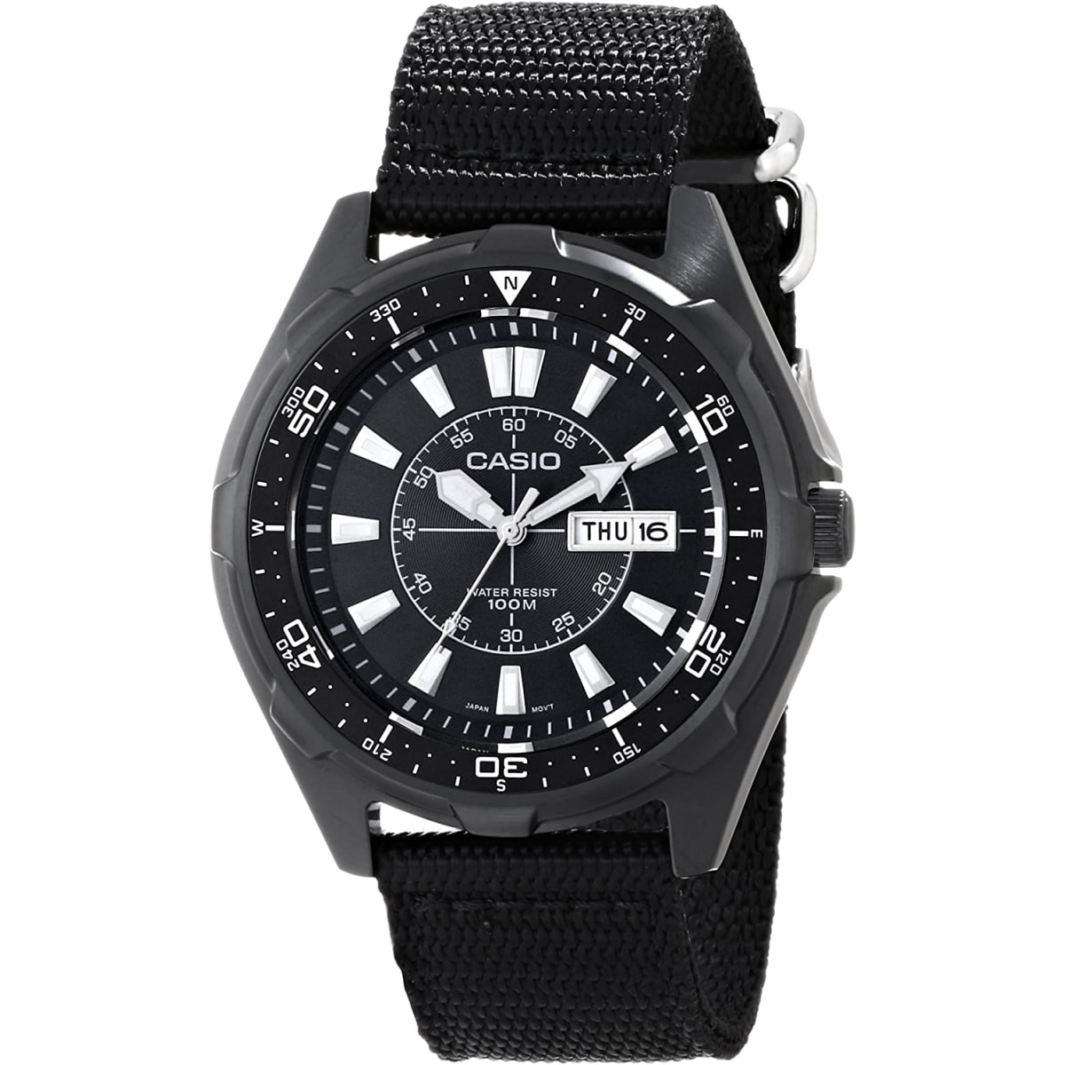 Reloj Casio AMW-110-1A Hombre Analogico Cuarzo con Correa de Nylon