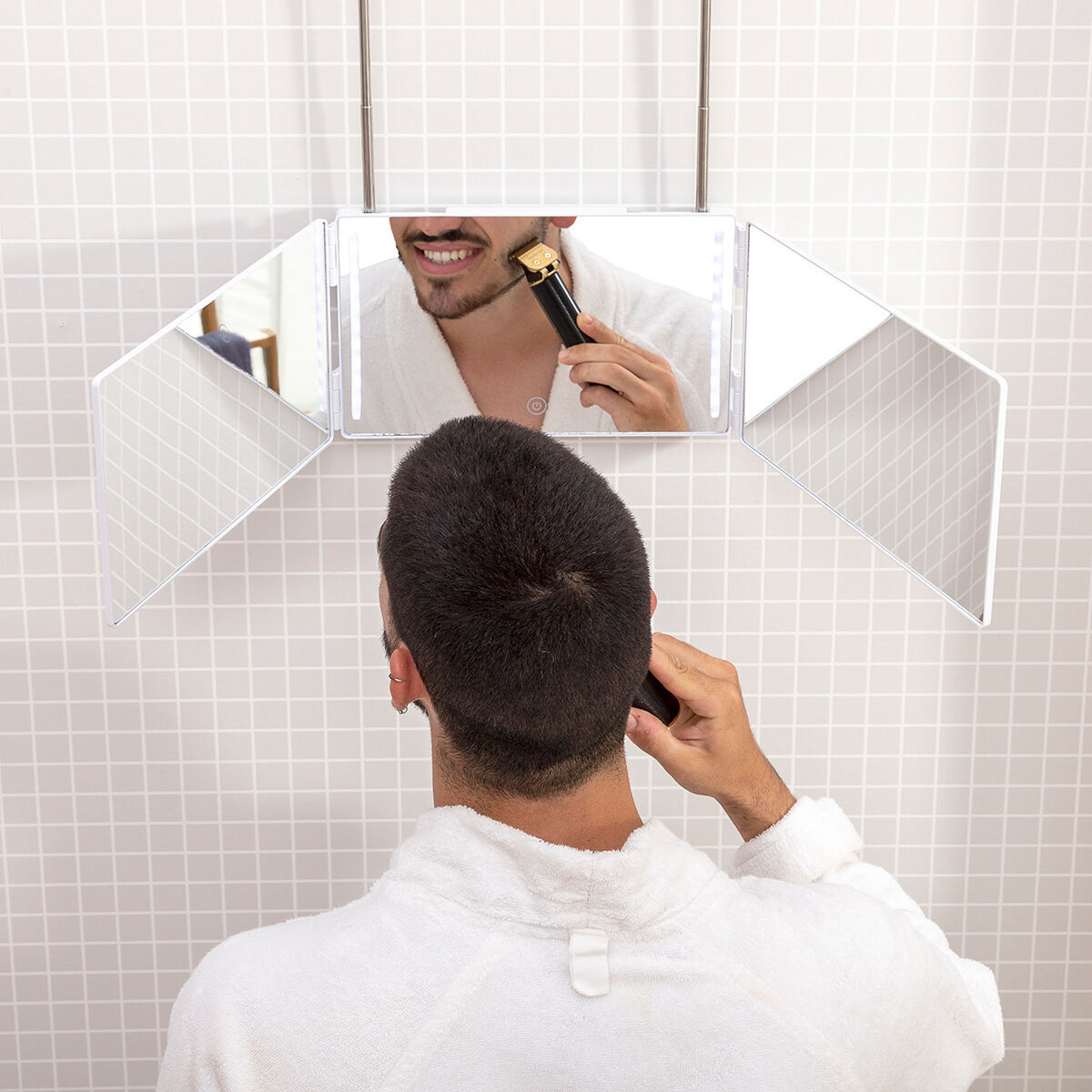 Specchio da Bagno con Luce LED e Visione a 360º SelfKut InnovaGoods