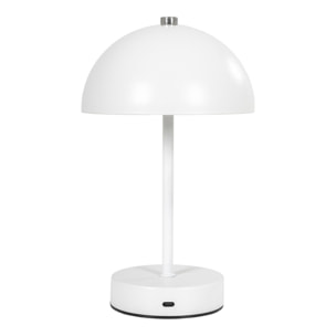 Lampada da tavolo ricaricabile Holt in metallo bianco 15x25 cm