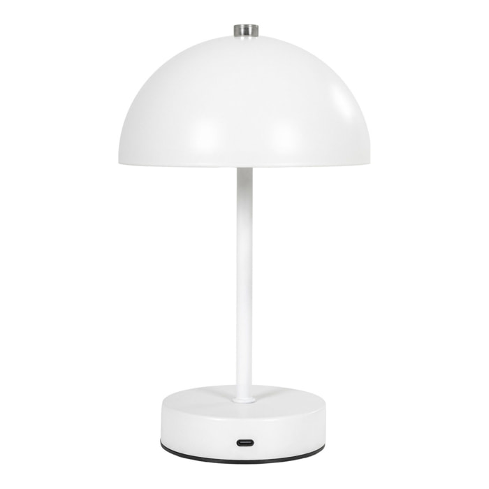Lampada da tavolo ricaricabile Holt in metallo bianco 15x25 cm