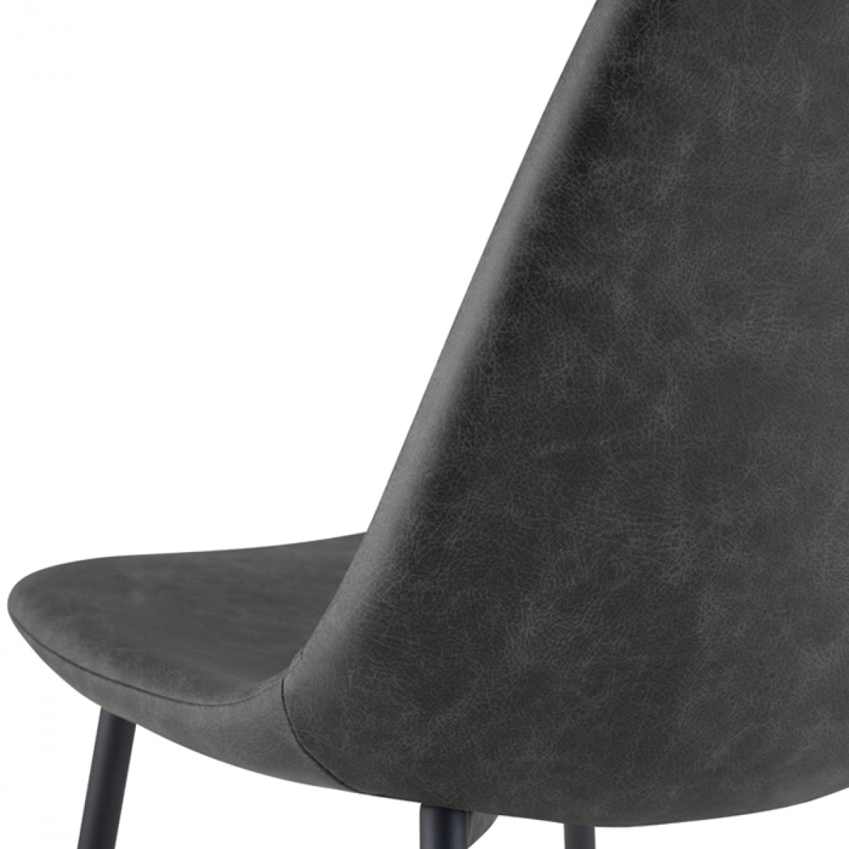 Lot de 2 chaises en cuir synthétique gris/noir - Henrik