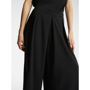 Elena Mirò - Pantaloni ampi cropped con pieghe - Nero