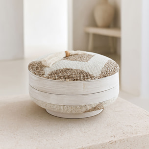 Boite en bambou ornée de perles 20cm HOA